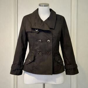 Black Women’s Blazer Jacket Long Sleeve Double Breasted Cute Daisy Lining READ